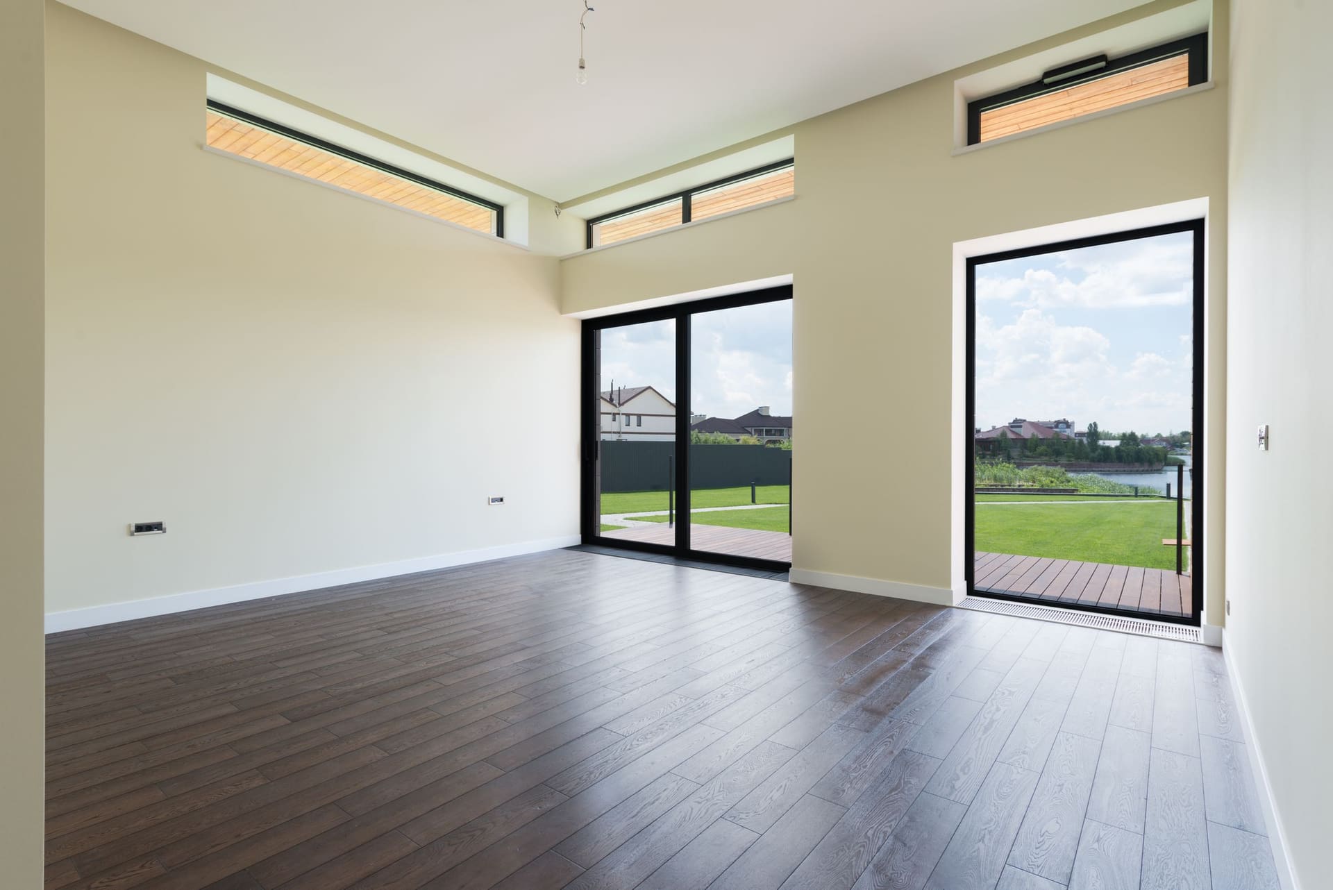 The finished addition with sliding doors to the garden
